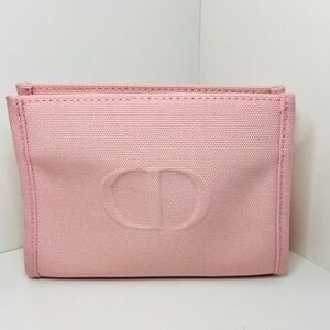 Dior New Bag/Pouch Baby Pink with Silver Snap Close Clutch and Embossed CD Logo